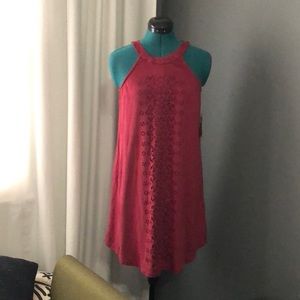 Suede minidress, burgundy with laser cut details